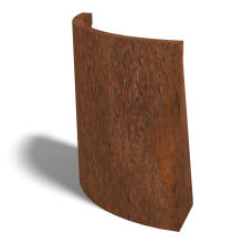 Cortenstaal keerwand buitenbocht 50x50cm (hoogte 60cm)