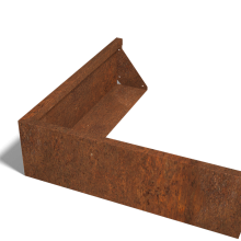 Cortenstaal keerwand buitenhoek 100x100cm (hoogte 30cm)