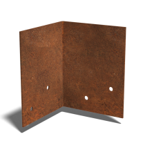 Cortenstaal koppelplaat 90º groot