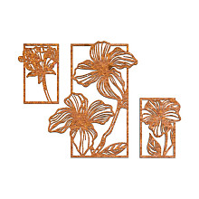 Cortenstaal wanddecoratie Flowers 3-parts-Small