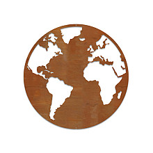Cortenstaal wanddecoratie Globe-Large