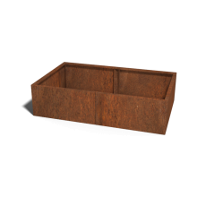 Cortenstaal plantenbak Rechthoek XL 160x100 hoogte=30cm opties=bodemplaat