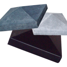 Paalmuts 24x24x5/11 zwart beton (punt of vlak)