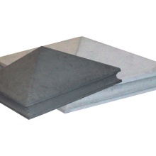 Paalmuts met sierrand 50x50x5/14 glad grijs