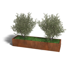 Cortenstaal plantenbak Rechthoek XL 240x60 hoogte=30cm opties=bodemplaat