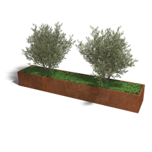 Cortenstaal plantenbak Rechthoek XL 320x60 hoogte=30cm opties=bodemplaat