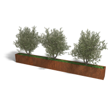 Cortenstaal plantenbak Rechthoek XL 400x30 hoogte=30cm opties=bodemplaat