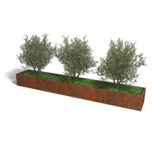 Cortenstaal plantenbak Rechthoek XL 400x60 hoogte=30cm opties=bodemplaat