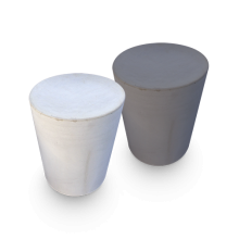 poef rond 45x60 grijs