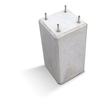 Poer 23x23x45 4x draadeind M10 (h.o.h. 14 cm) grijs