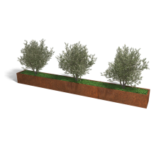 Cortenstaal plantenbak Rechthoek XL 480x50 hoogte=30cm opties=bodemplaat