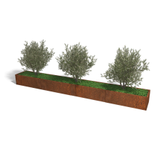 Cortenstaal plantenbak Rechthoek XL 480x60 hoogte=30cm opties=bodemplaat