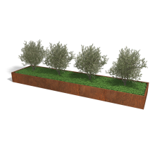 Cortenstaal plantenbak Rechthoek XL 500x120 hoogte=30cm opties=bodemplaat