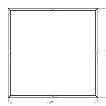 Cortenstaal plantenbak Vierkant XL 200 hoogte=40cm