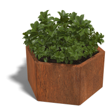 Cortenstaal plantenbak Zeshoek 40 hoogte=30cm