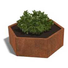 Cortenstaal plantenbak Zeshoek 60 hoogte=30cm