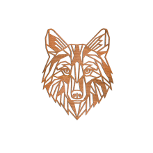 Cortenstaal wanddecoratie Wolf 1.0-Small