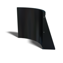 Gepoedercoat staal keerwand binnenbocht 50x50cm (hoogte 60cm)-RAL9005 (zwart)
