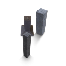 Poer oudhollands 15x15x60 1 schroefhuls M16 zwart