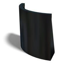 Gepoedercoat staal keerwand buitenbocht 50x50cm (hoogte 50cm)-RAL9005 (zwart)